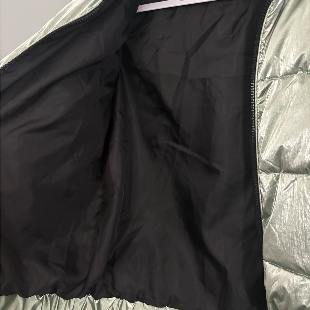 Marc New York Metallic Shiny Green Hooded Puffer Jacket XS NWT - Picture 6 of 10